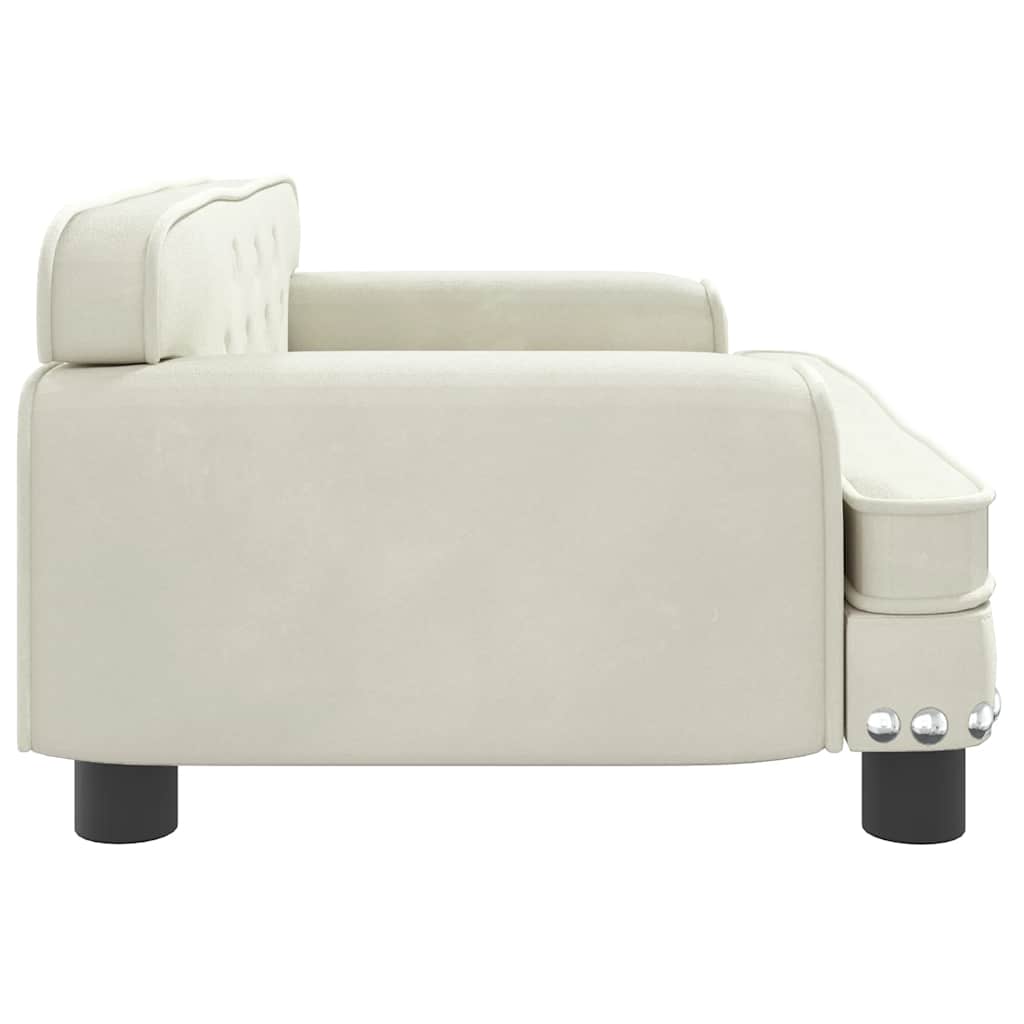 hundeseng 70x45x30 cm velour cremefarvet