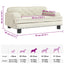 hundeseng 70x45x30 cm velour cremefarvet