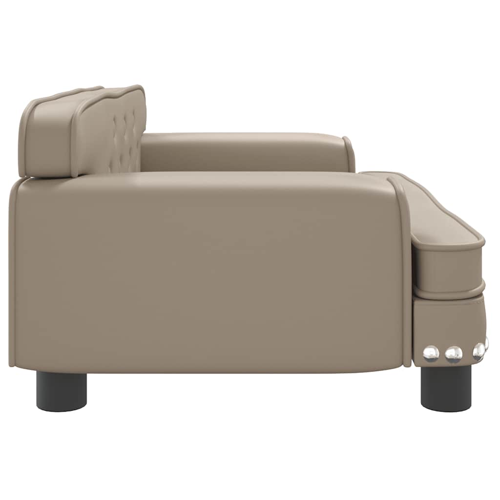hundeseng 70x45x30 cm kunstlæder cappuccinofarvet