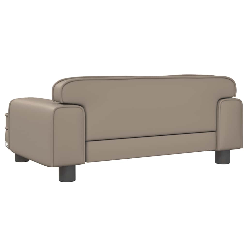 hundeseng 70x45x30 cm kunstlæder cappuccinofarvet