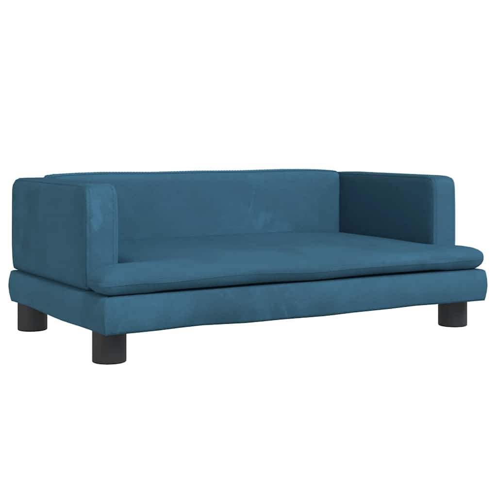 hundeseng 80x45x30 cm velour blå