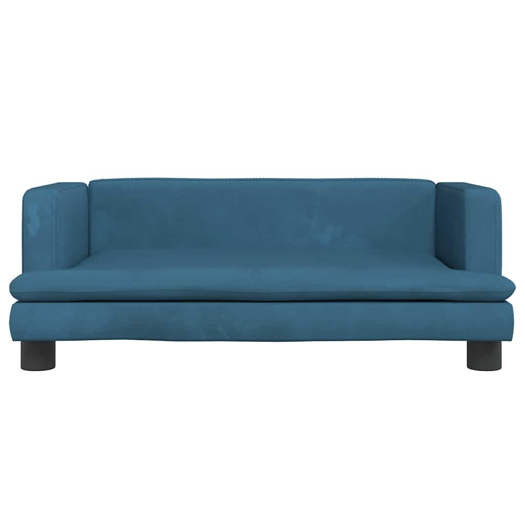 hundeseng 80x45x30 cm velour blå