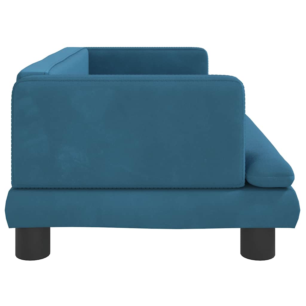 hundeseng 80x45x30 cm velour blå
