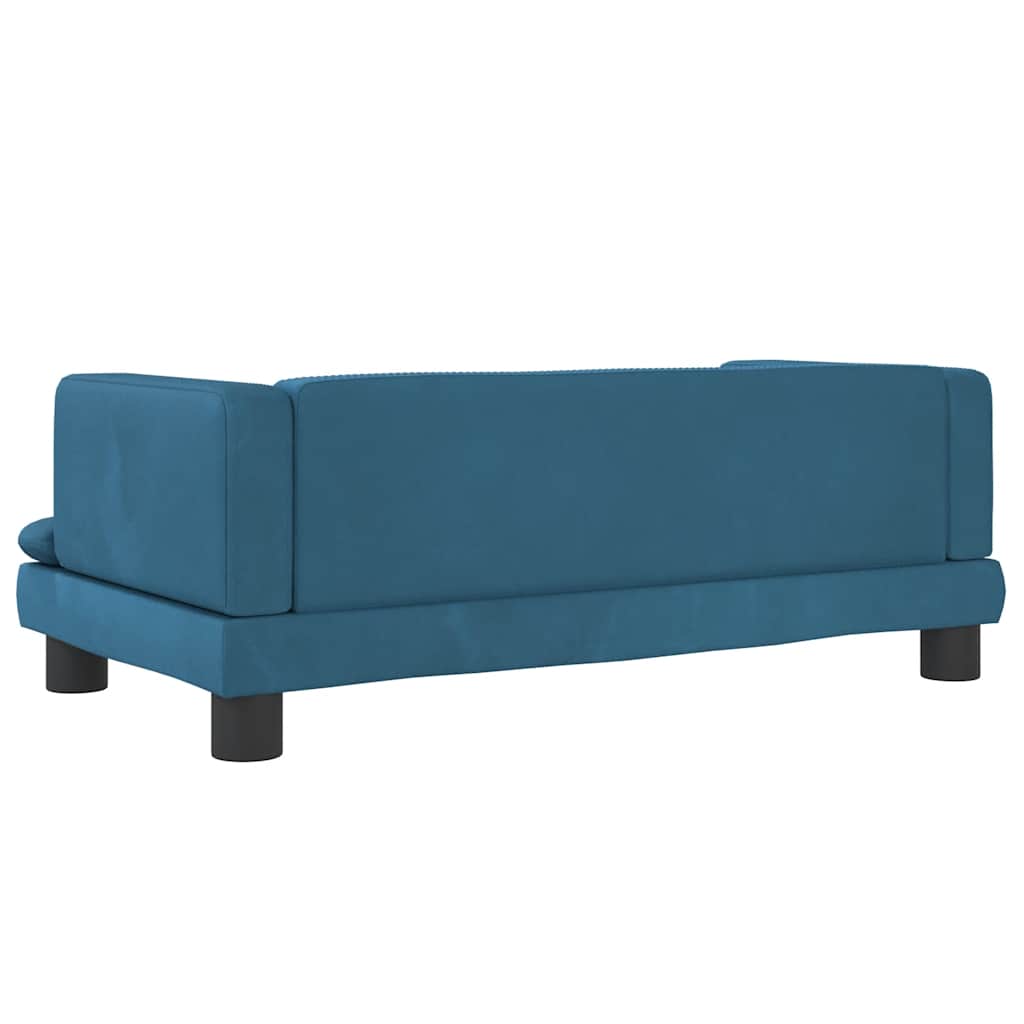 hundeseng 80x45x30 cm velour blå