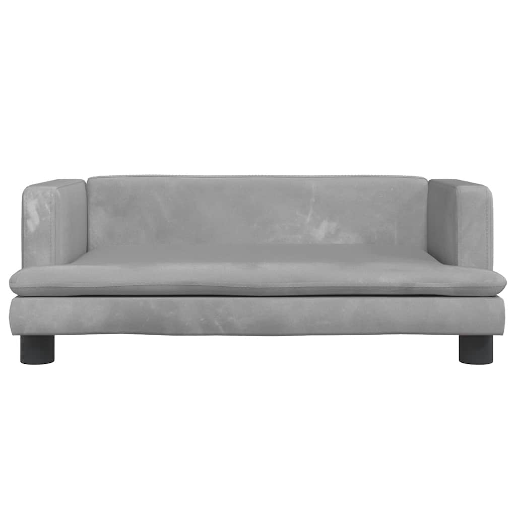 hundeseng 80x45x30 cm velour lysegrå