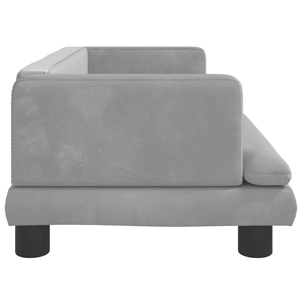 hundeseng 80x45x30 cm velour lysegrå