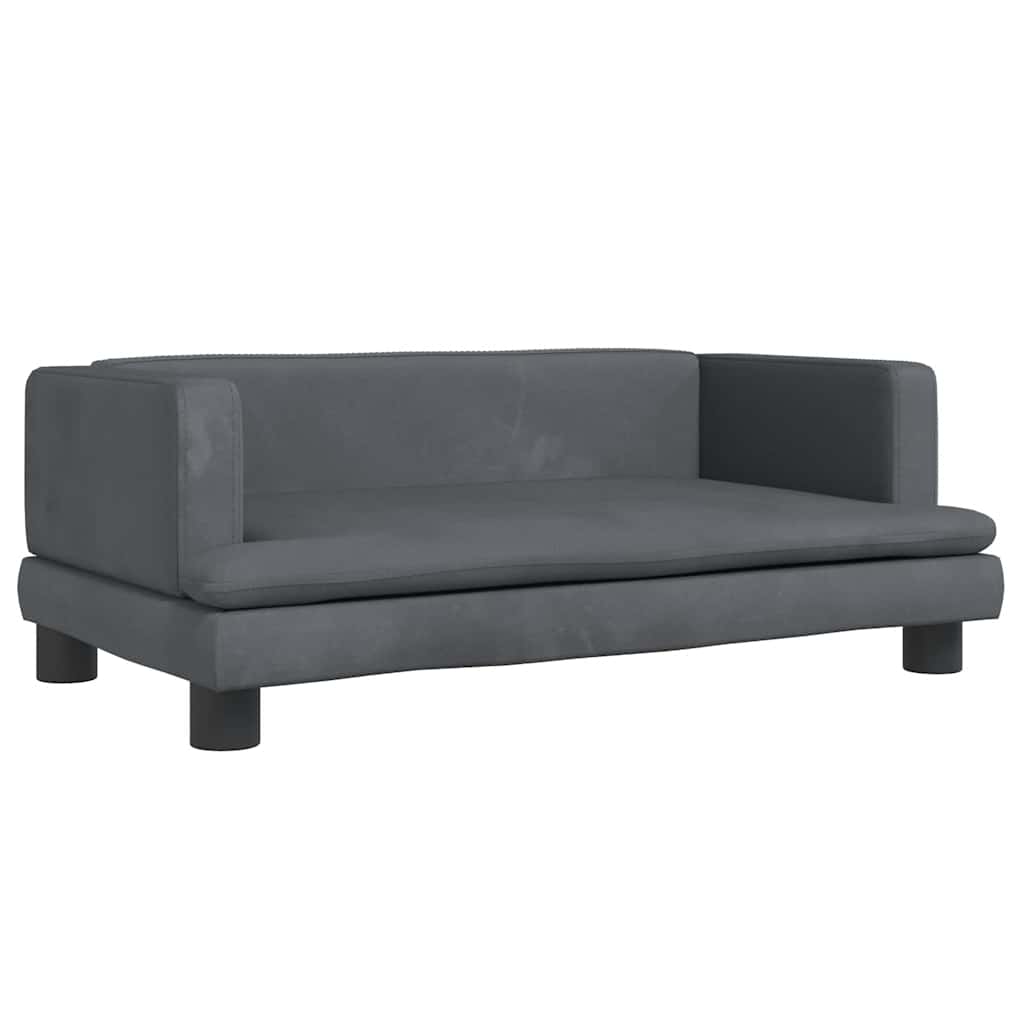 hundeseng 80x45x30 cm velour mørkegrå