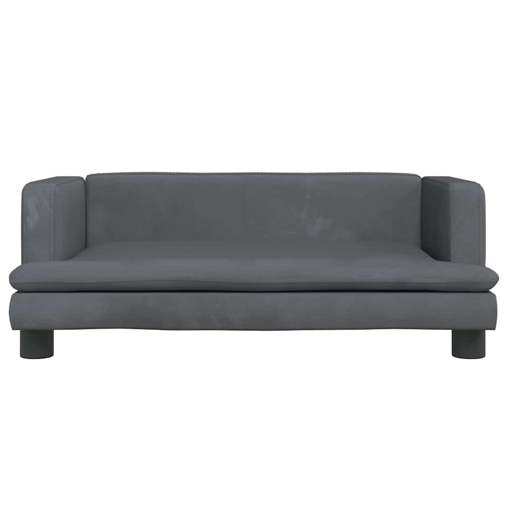 hundeseng 80x45x30 cm velour mørkegrå