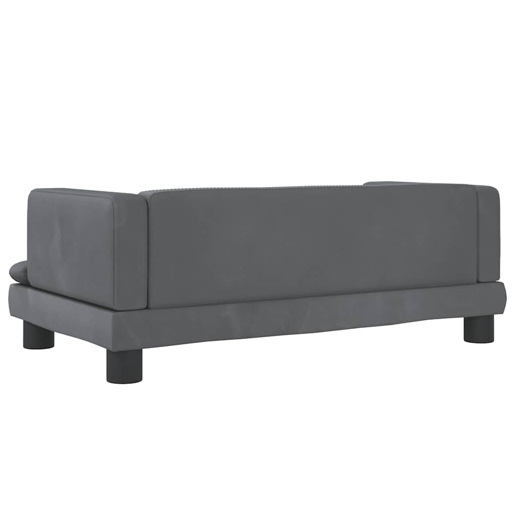 hundeseng 80x45x30 cm velour mørkegrå