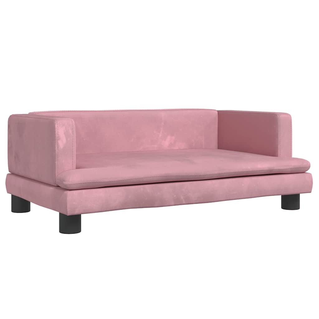 hundeseng 80x45x30 cm velour lyserød