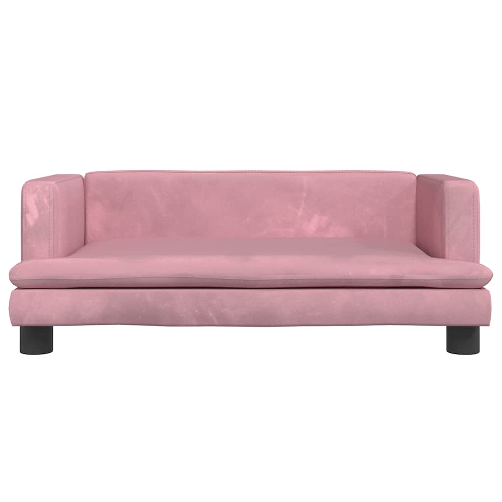 hundeseng 80x45x30 cm velour lyserød