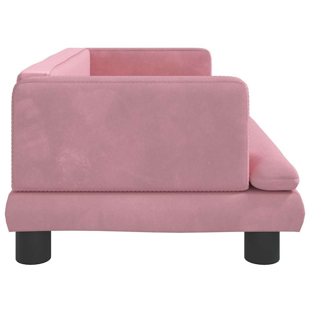 hundeseng 80x45x30 cm velour lyserød