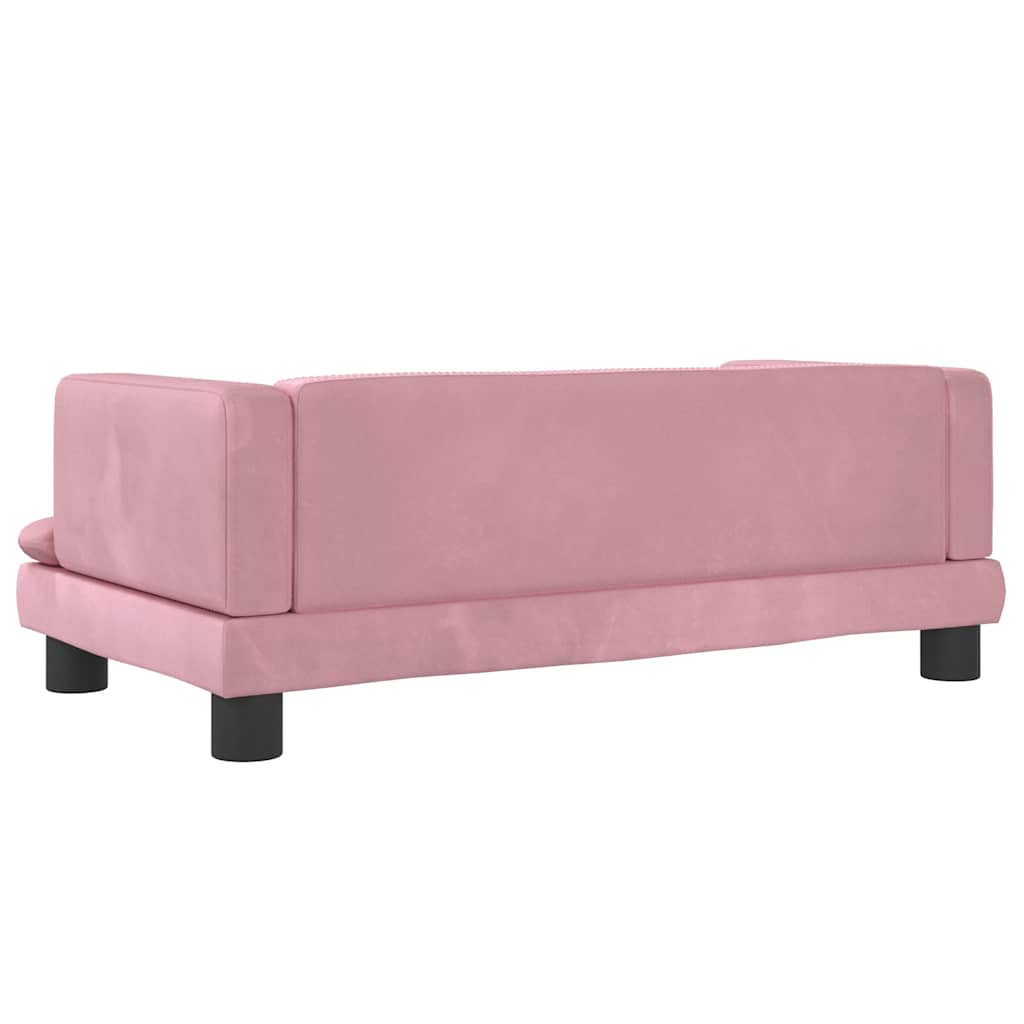 hundeseng 80x45x30 cm velour lyserød