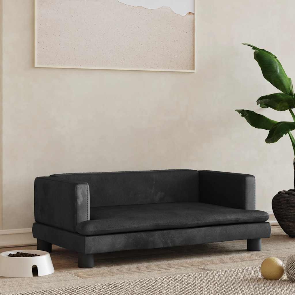 hundeseng 80x45x30 cm velour sort