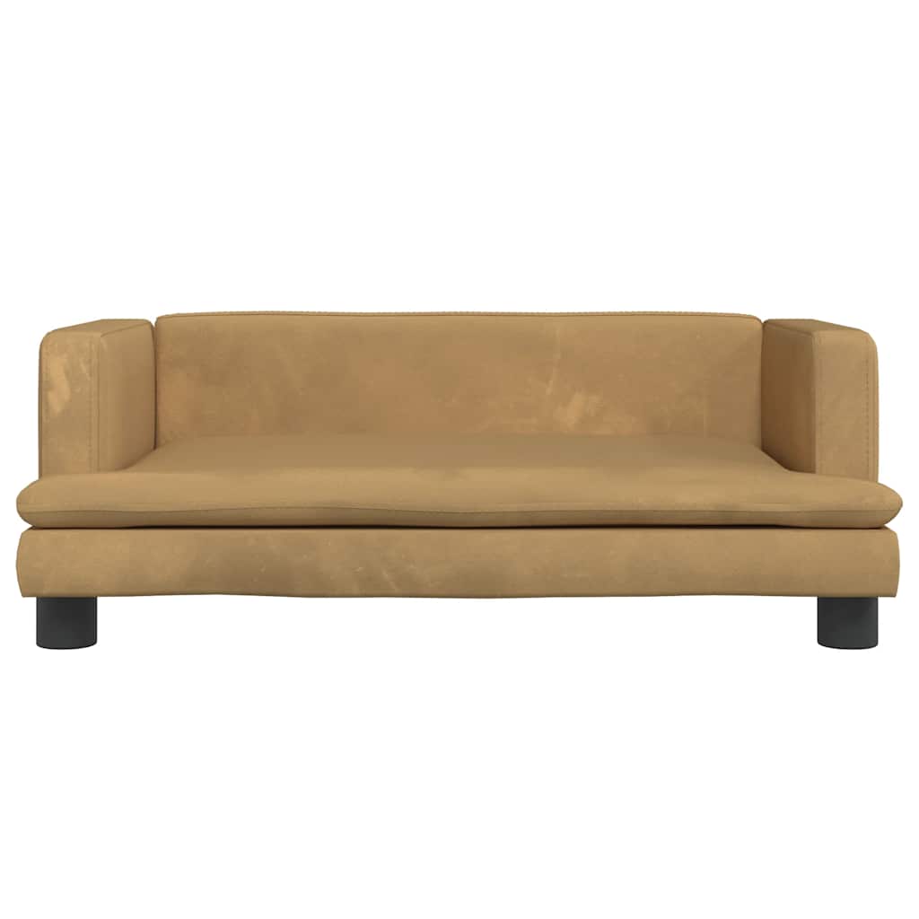hundeseng 80x45x30 cm velour brun
