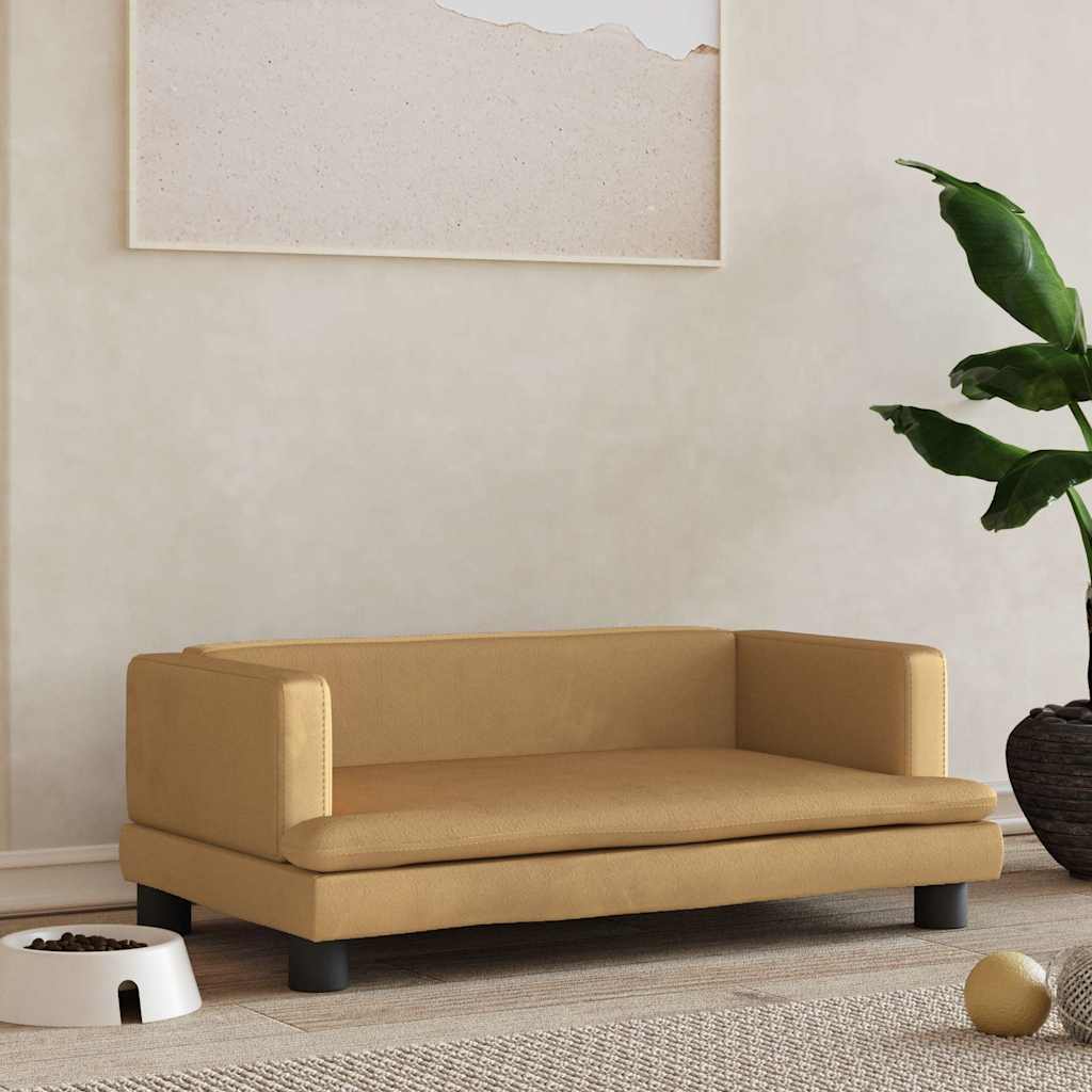 hundeseng 80x45x30 cm velour brun
