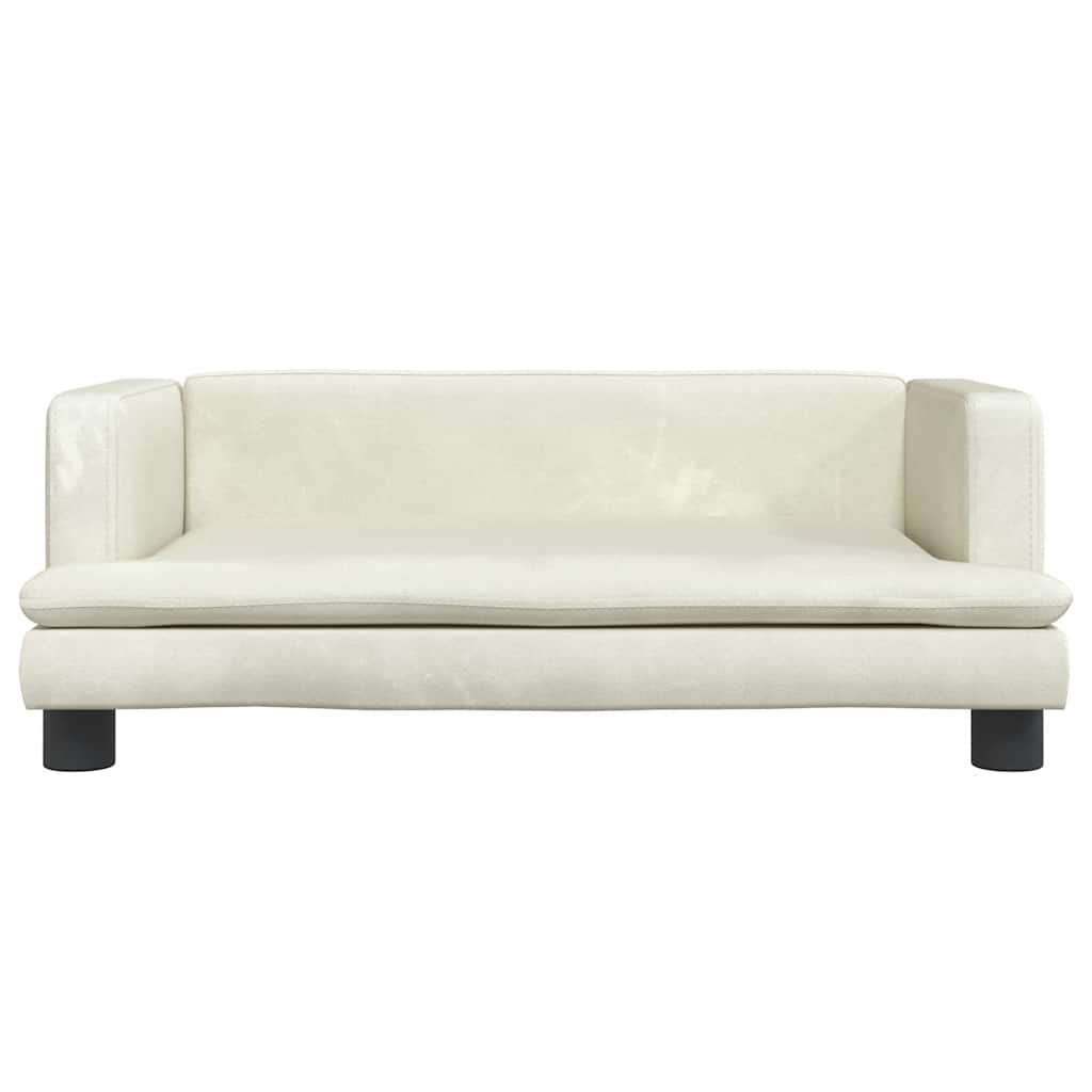 hundeseng 80x45x30 cm velour cremefarvet