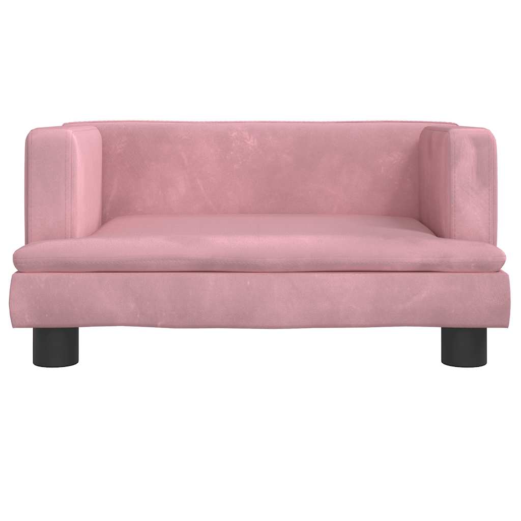 hundeseng 60x40x30 cm velour lyserød