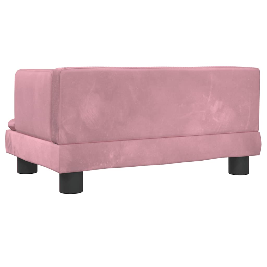 hundeseng 60x40x30 cm velour lyserød