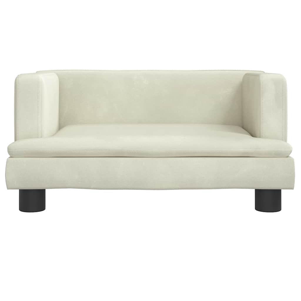 hundeseng 60x40x30 cm velour cremefarvet