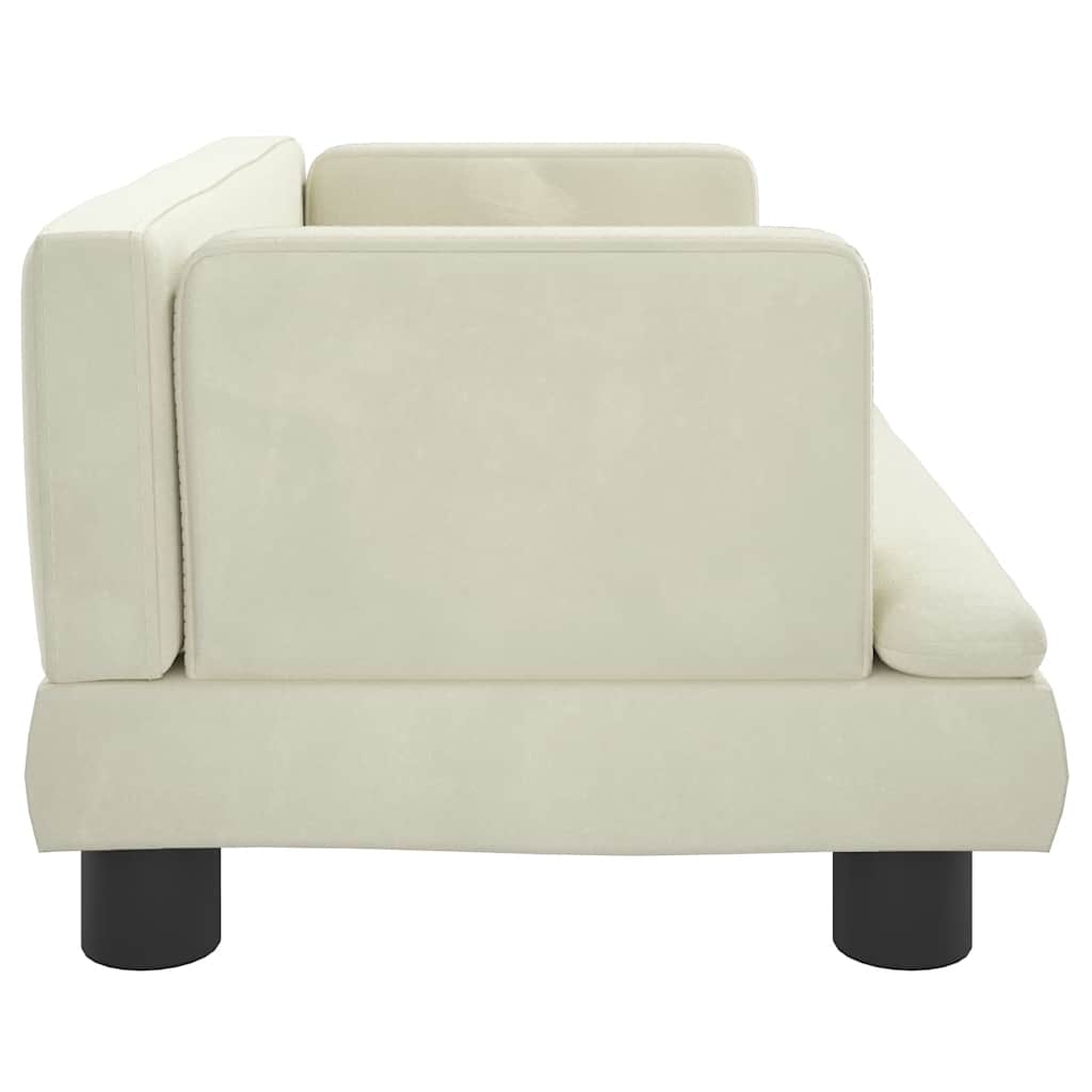 hundeseng 60x40x30 cm velour cremefarvet