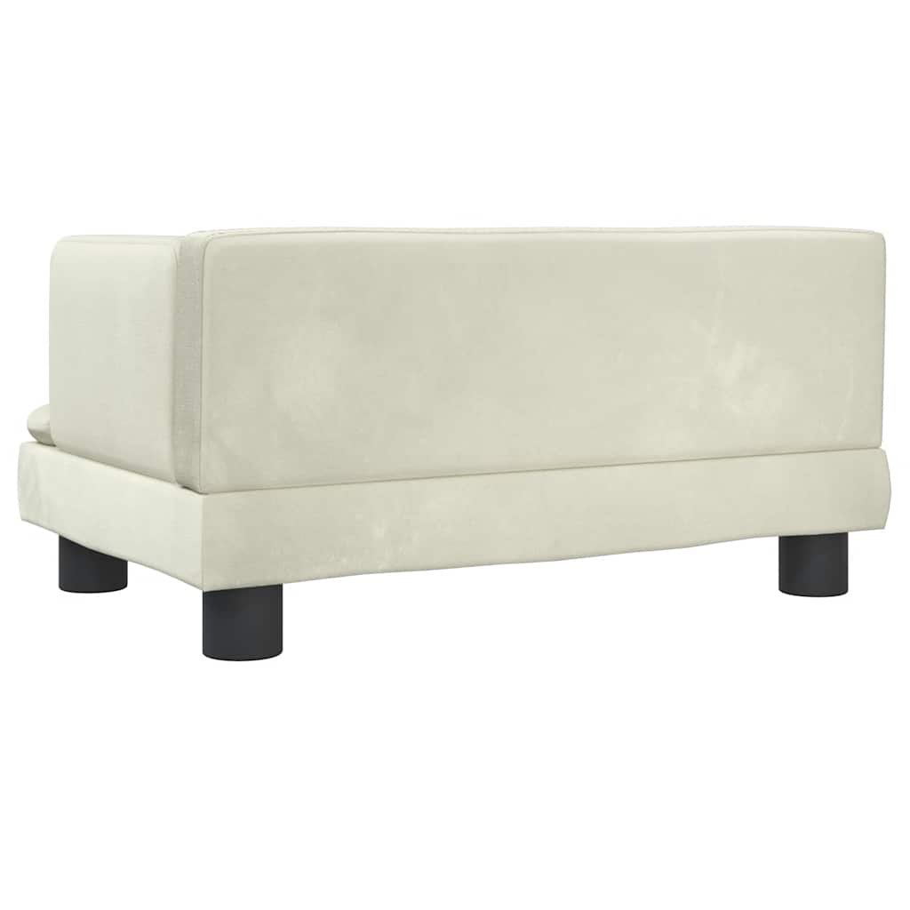 hundeseng 60x40x30 cm velour cremefarvet