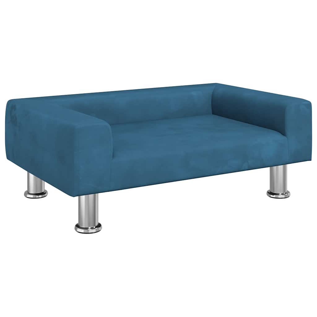 hundeseng 70x45x26,5 cm velour blå