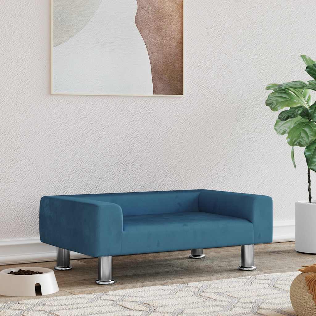 hundeseng 70x45x26,5 cm velour blå