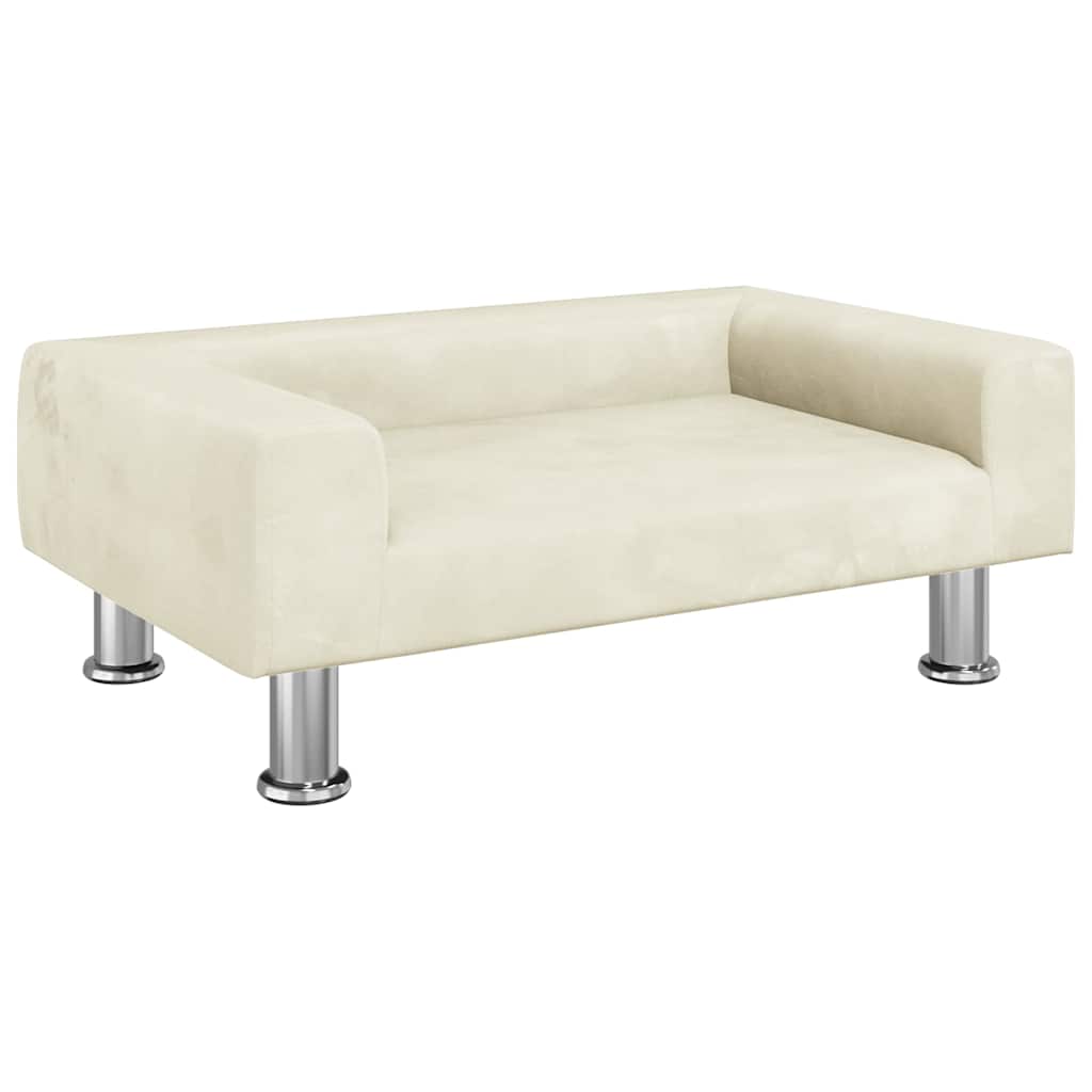 hundeseng 70x45x26,5 cm velour cremefarvet