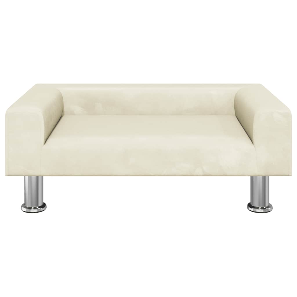 hundeseng 70x45x26,5 cm velour cremefarvet