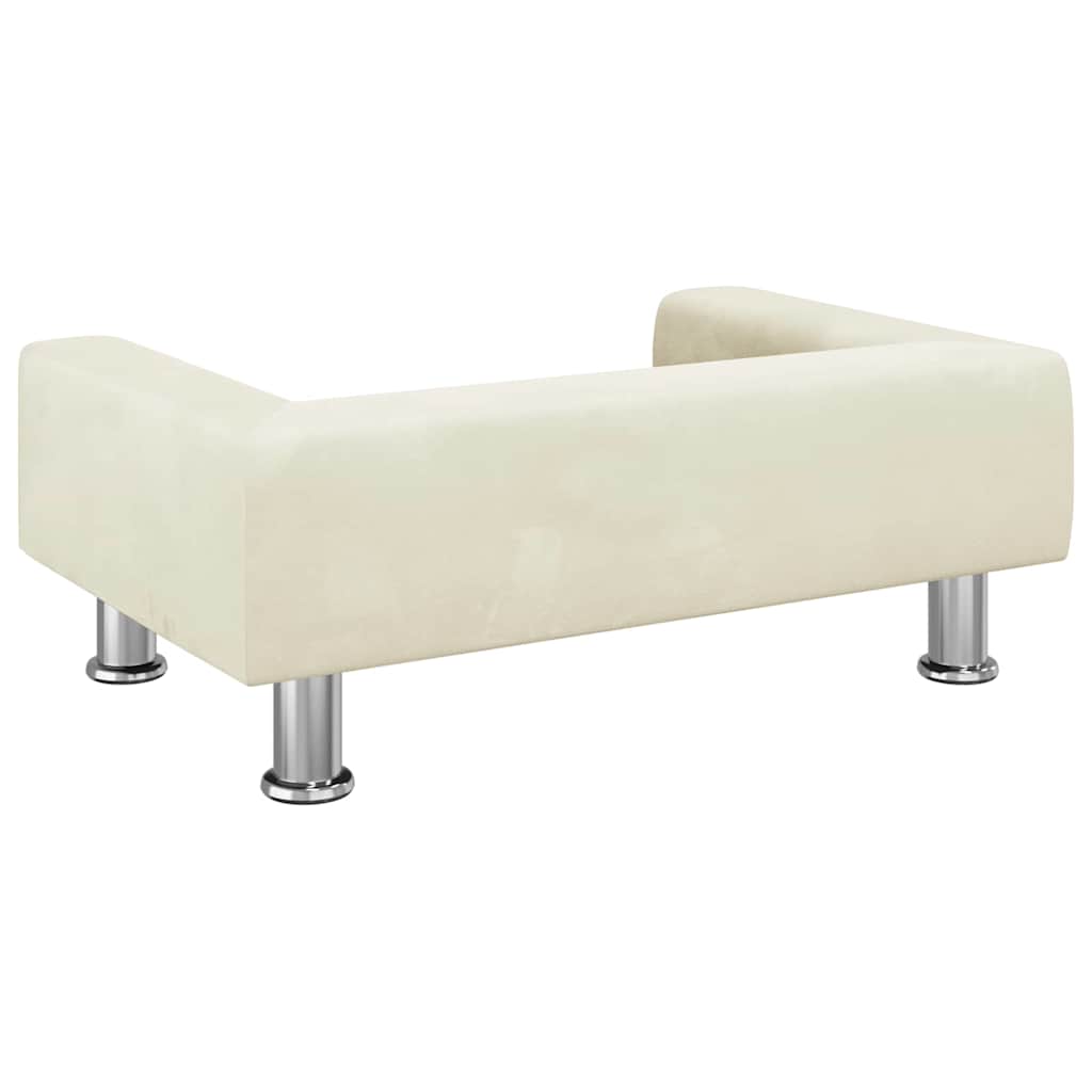 hundeseng 70x45x26,5 cm velour cremefarvet