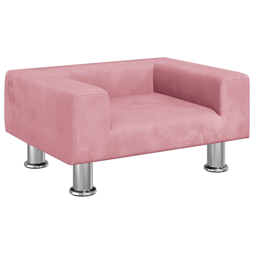 hundeseng 50x40x26,5 cm velour lyserød