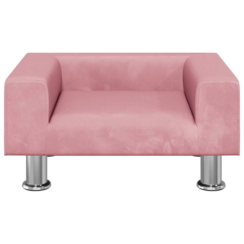 hundeseng 50x40x26,5 cm velour lyserød