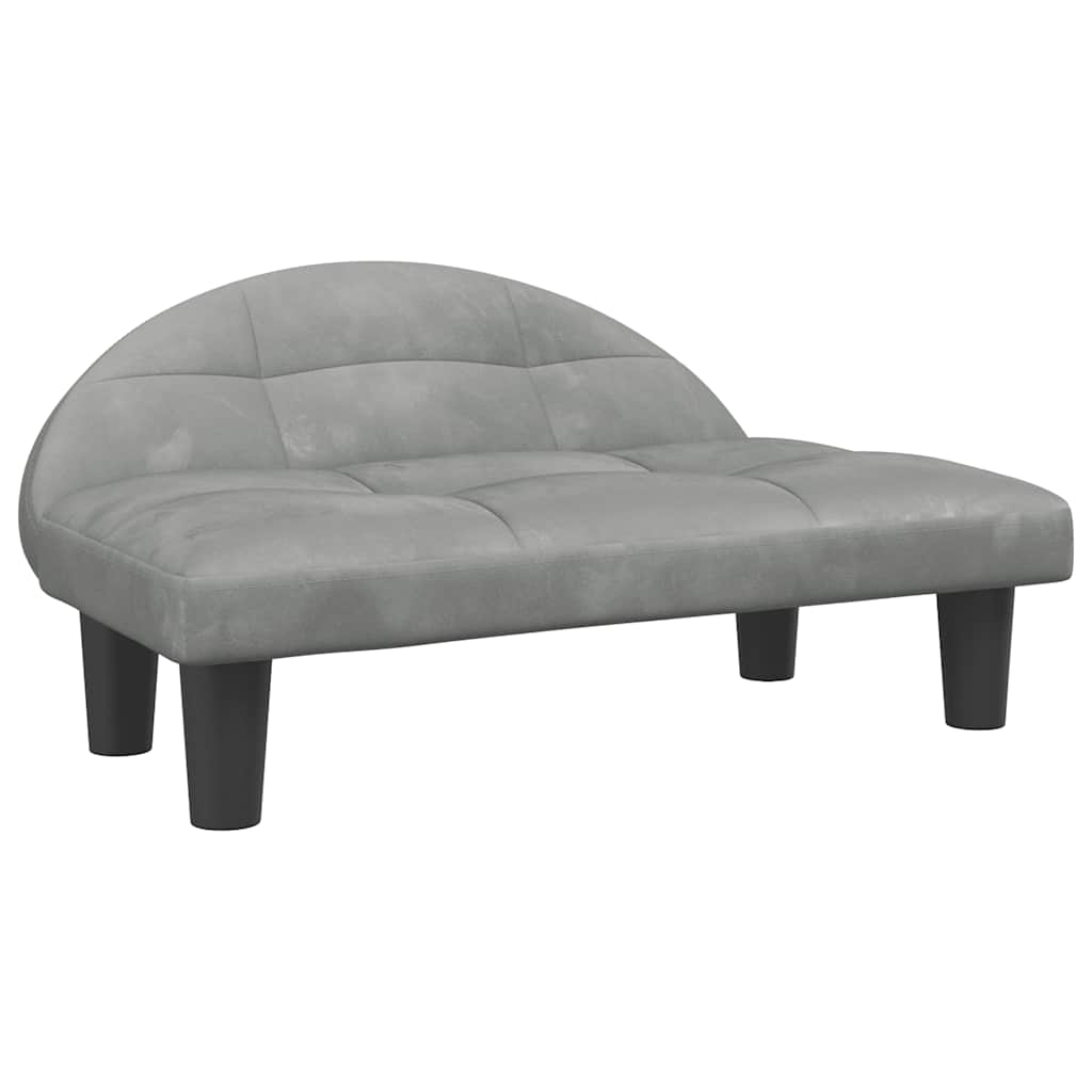 hundeseng 70x52x30 cm velour lysegrå