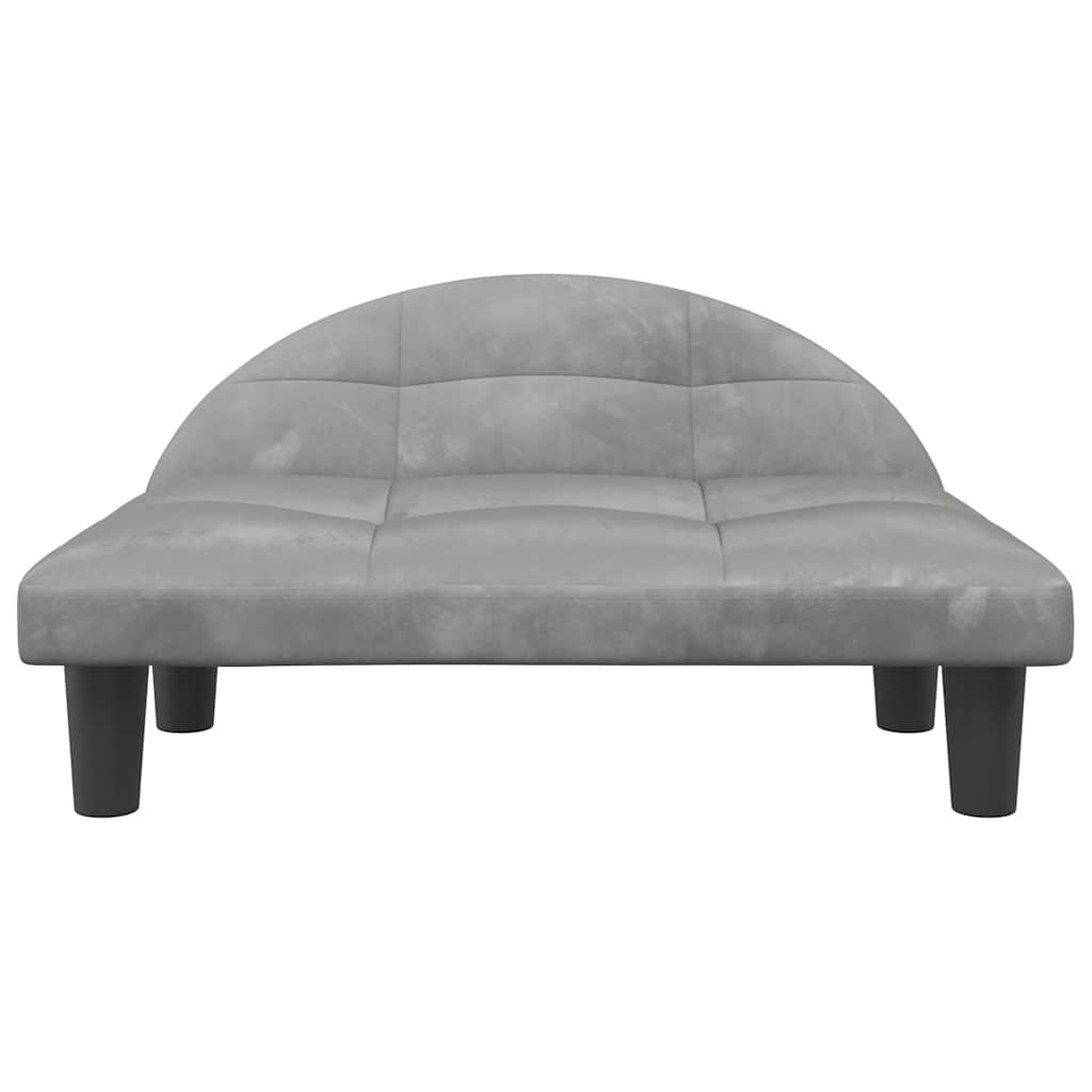 hundeseng 70x52x30 cm velour lysegrå