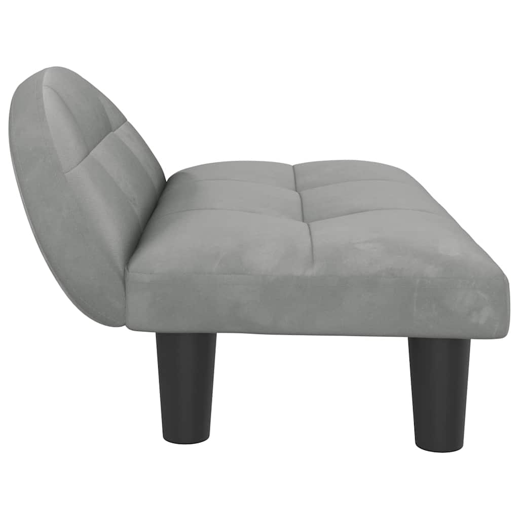 hundeseng 70x52x30 cm velour lysegrå