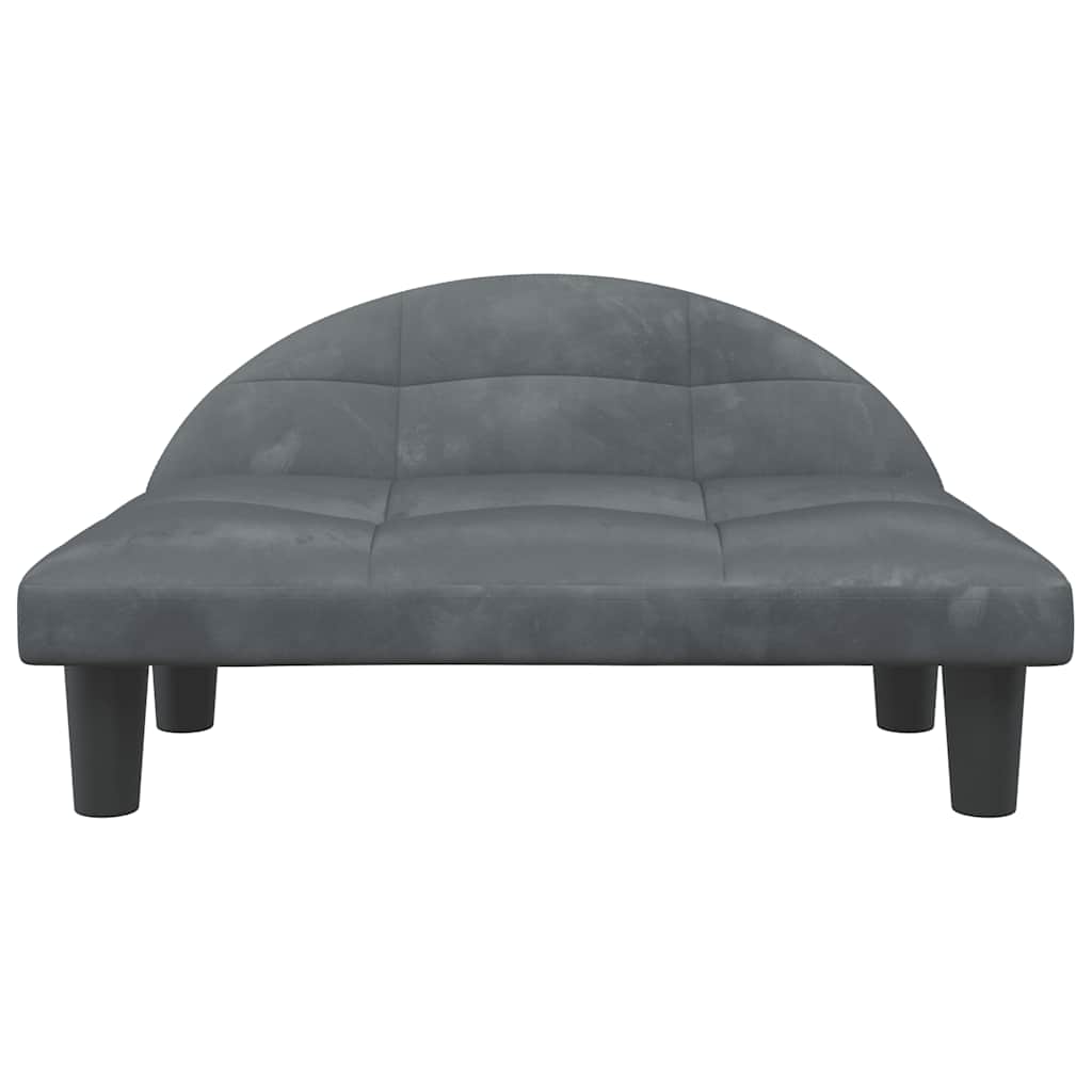 hundeseng 70x52x33 cm velour mørkegrå