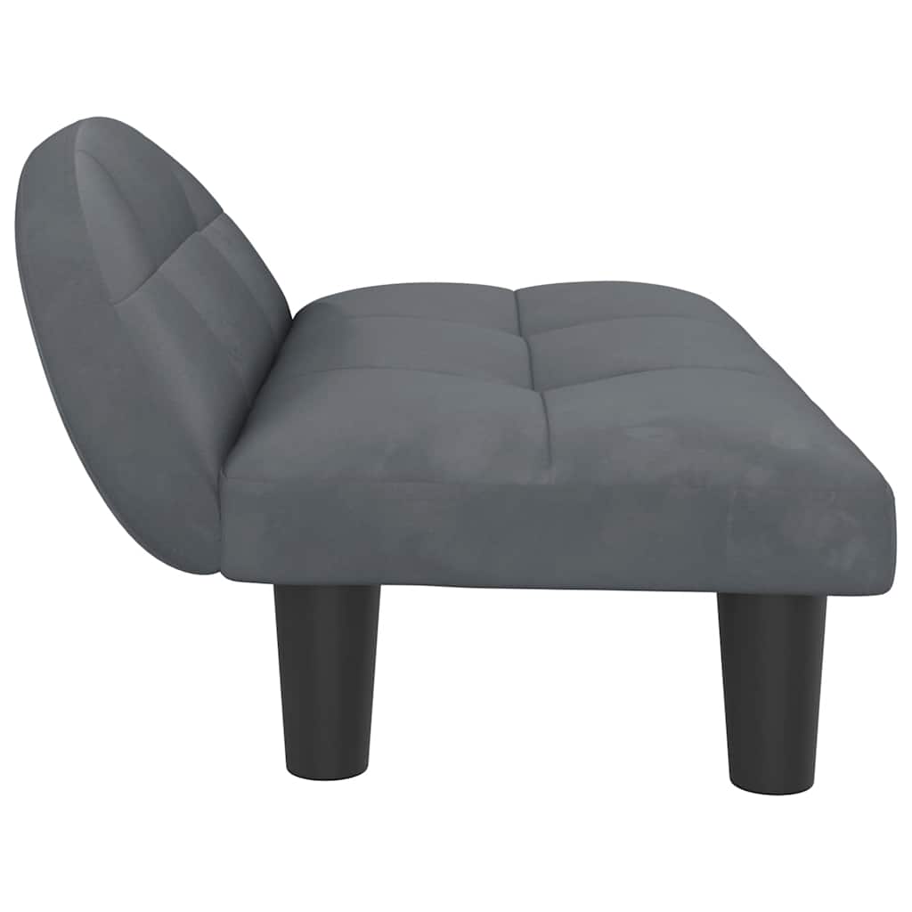 hundeseng 70x52x33 cm velour mørkegrå