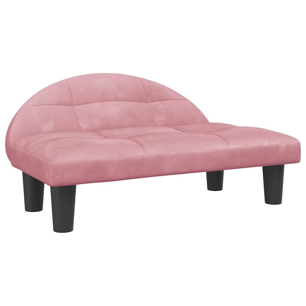hundeseng 70x52x30 cm velour lyserød