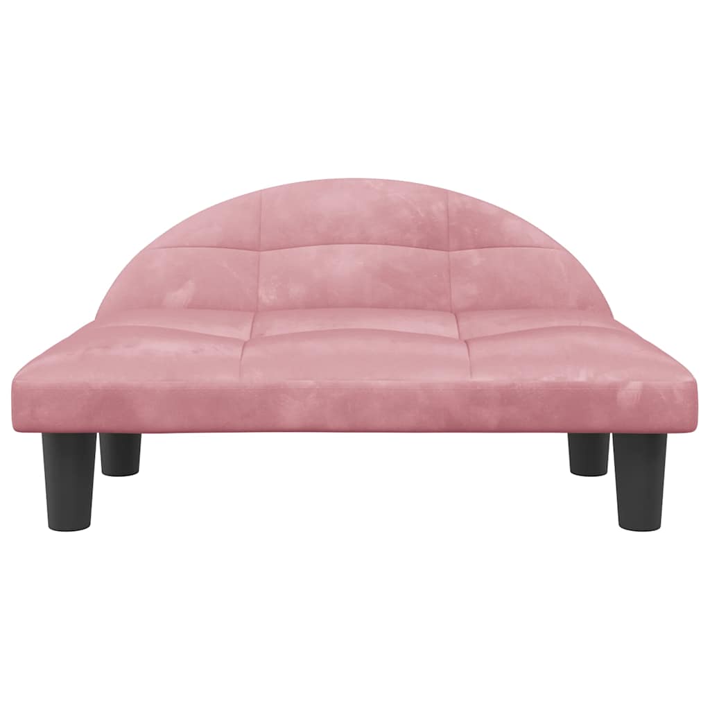 hundeseng 70x52x30 cm velour lyserød