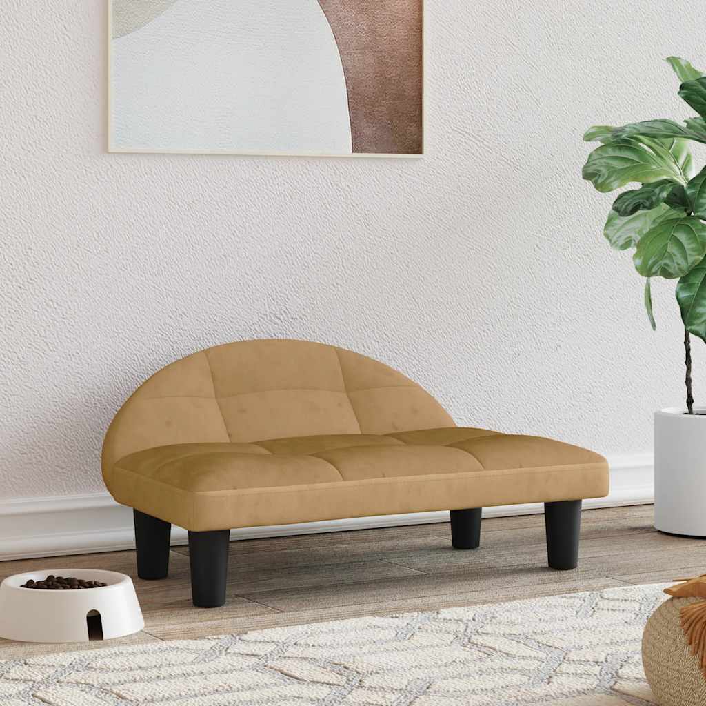 hundeseng 70x52x30 cm velour brun
