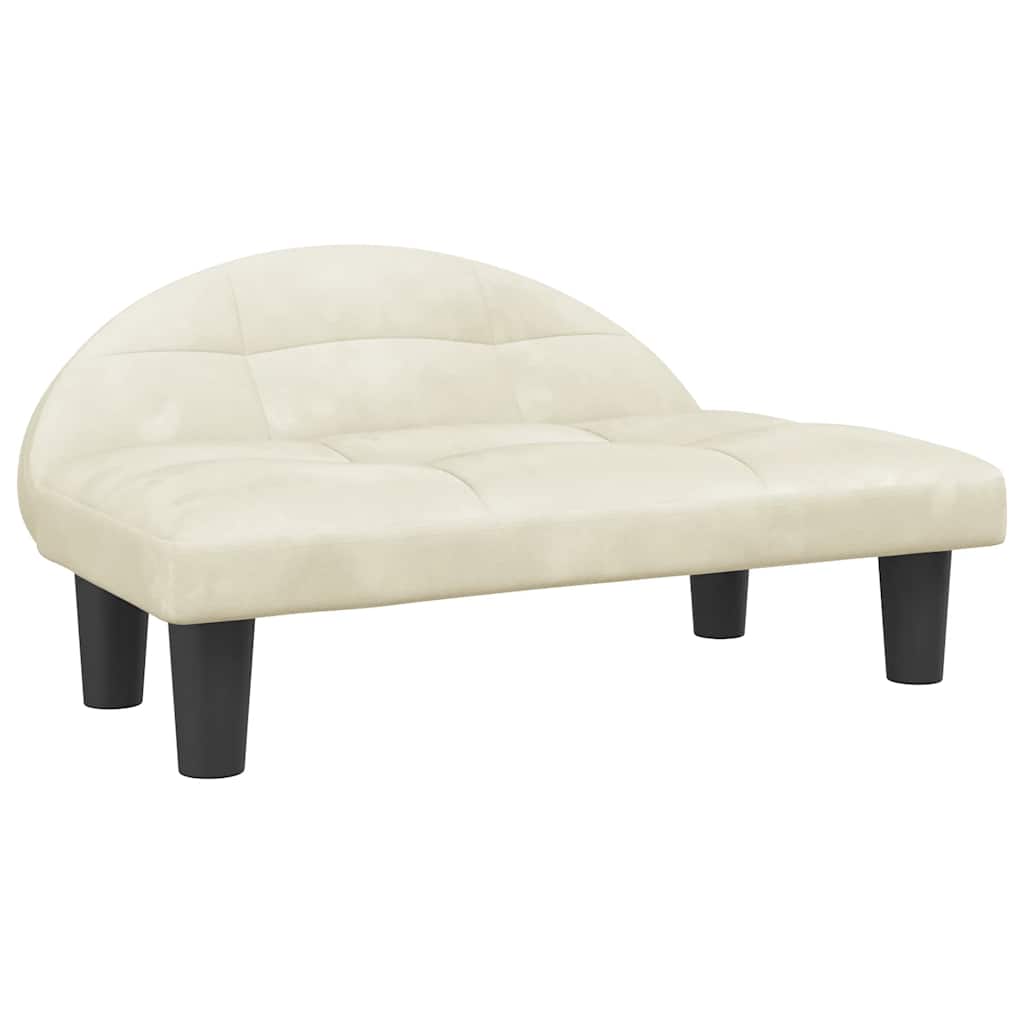 hundeseng 70x52x30 cm velour cremefarvet