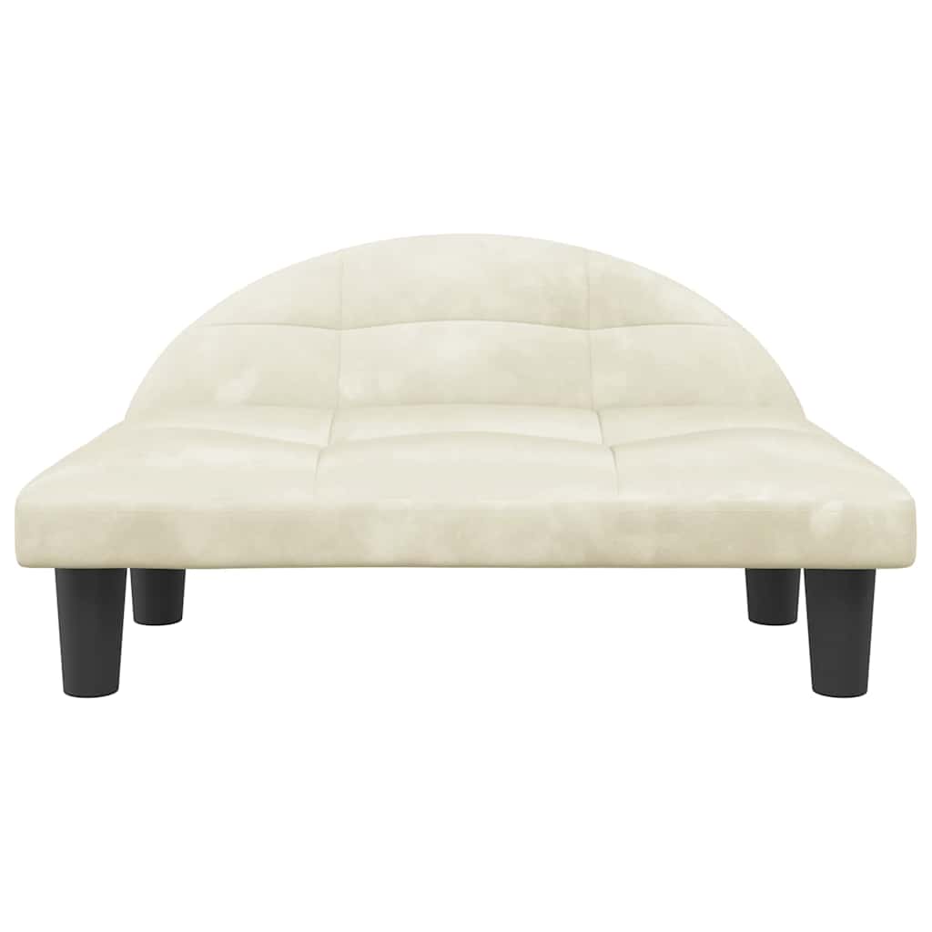 hundeseng 70x52x30 cm velour cremefarvet