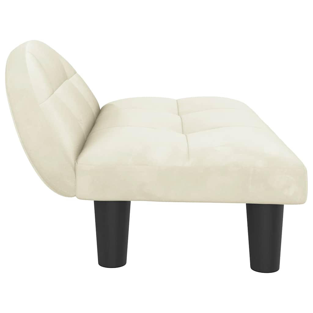hundeseng 70x52x30 cm velour cremefarvet