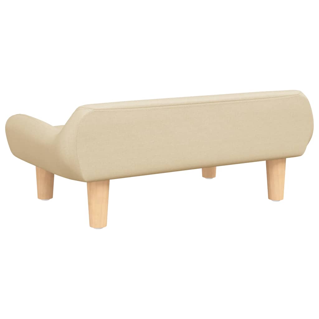 hundeseng 70x40x24 cm stof cremefarvet