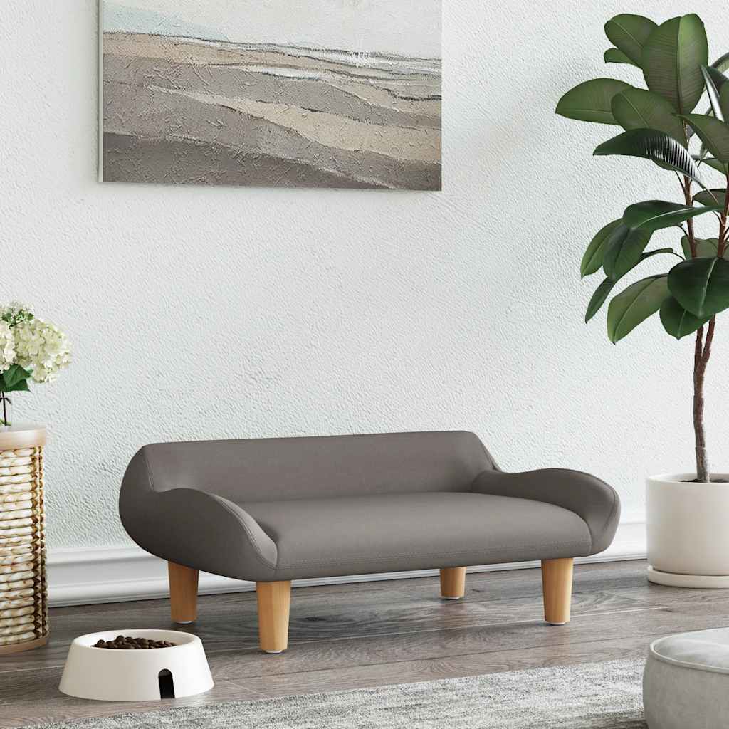 hundeseng 70x40x24 cm stof gråbrun