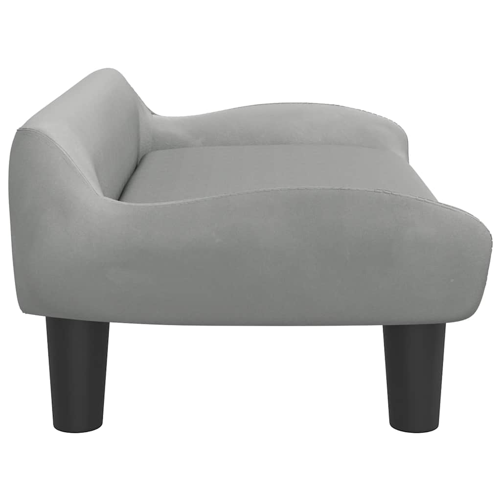 hundeseng 70x40x24 cm velour lysegrå