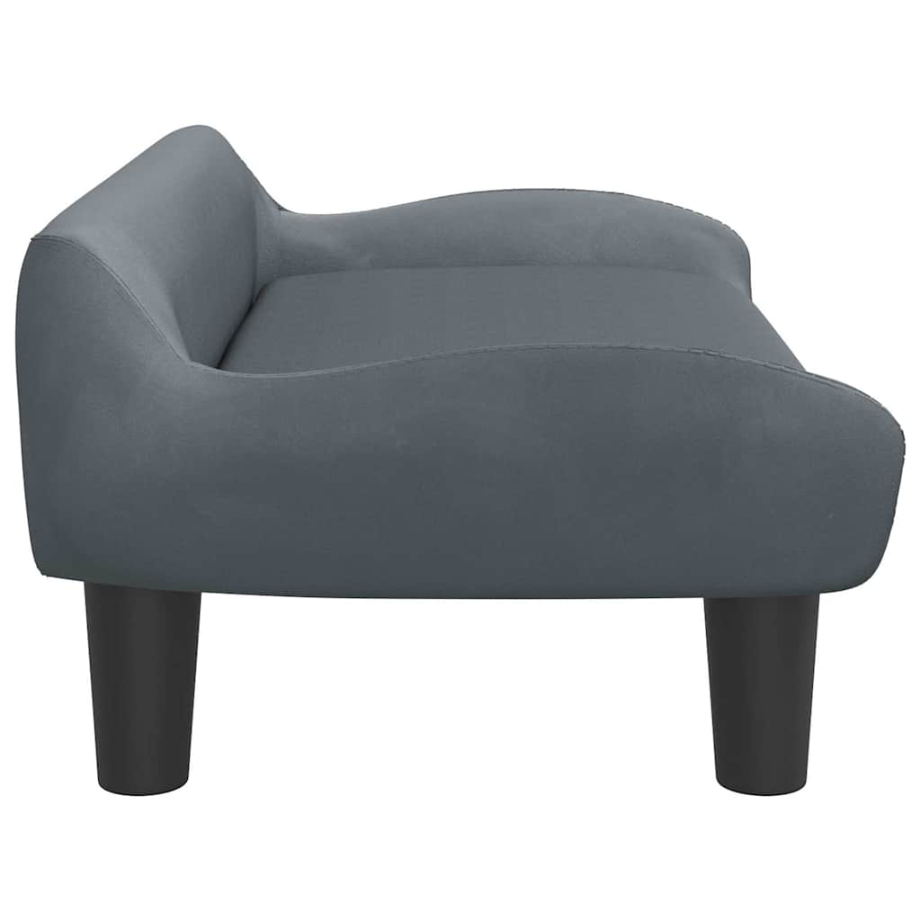 hundeseng 70x40x24 cm velour mørkegrå
