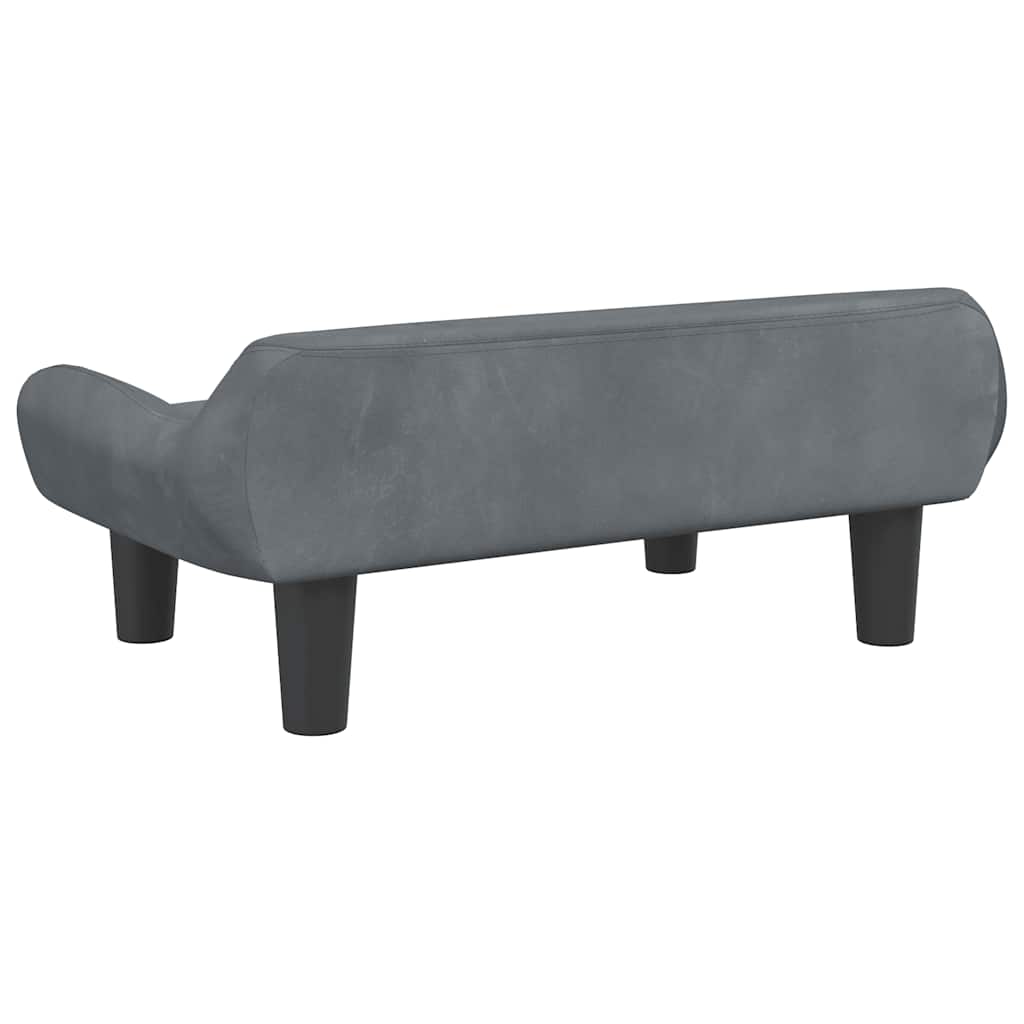 hundeseng 70x40x24 cm velour mørkegrå