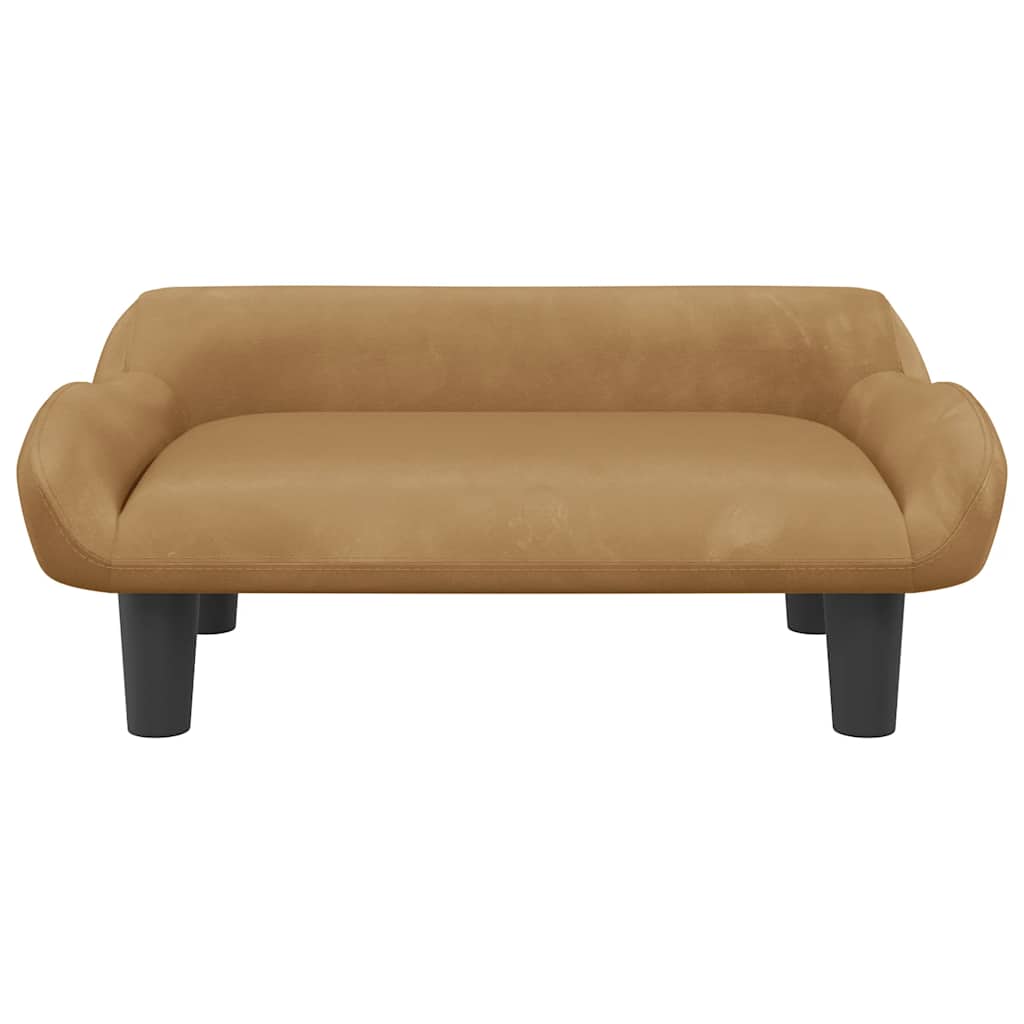 hundeseng 70x40x24 cm velour brun